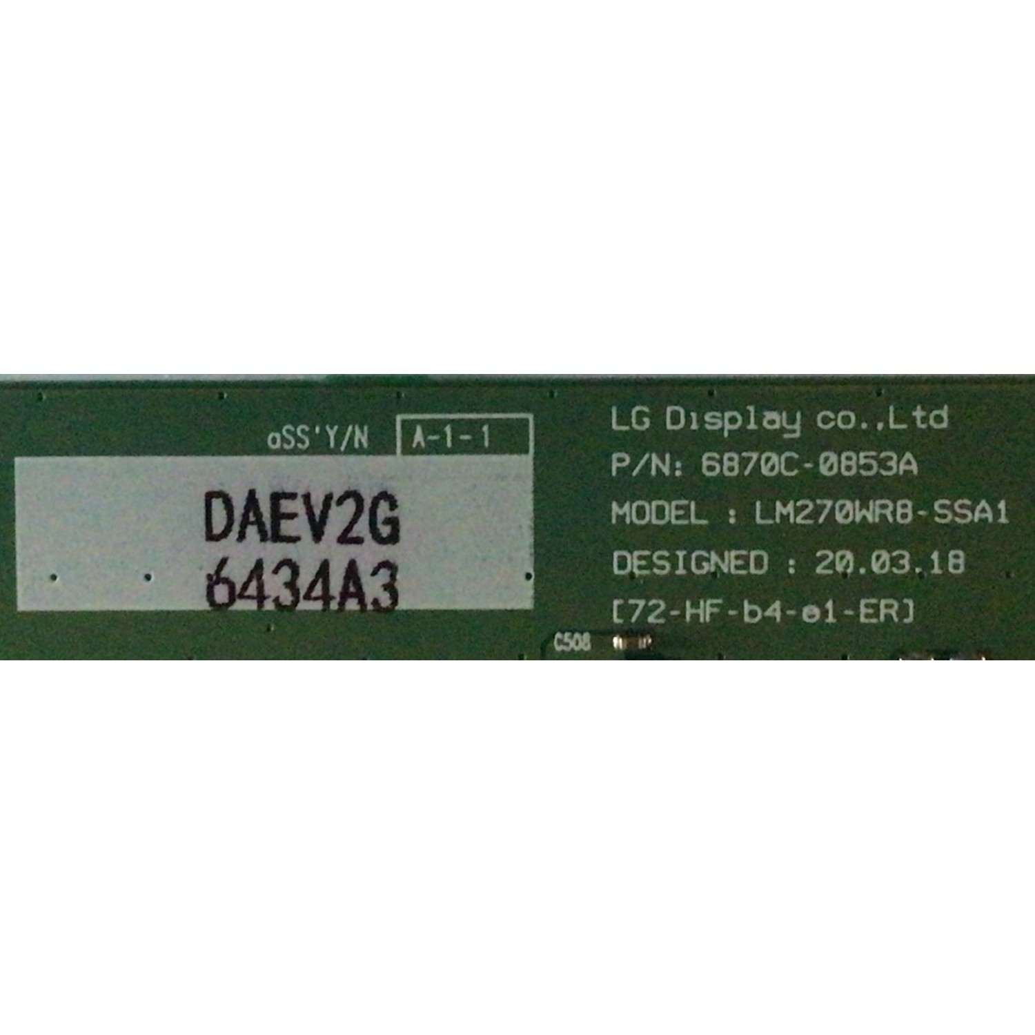 T-CON PARA MONITOR LG / NUMERO DE PARTE 6871L-6434A / 6870C-0853A / 6434A / LM270WR8-SSA1 / PANEL LM270WR8(SS)(A1) / MODELO 27GP950-B.AUSOMPN - Imagen 2